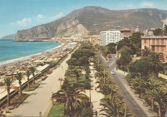 FINALE LIGURE - LUNGOMARE ITALIA - PANORAMA - DISEGNATA - NV