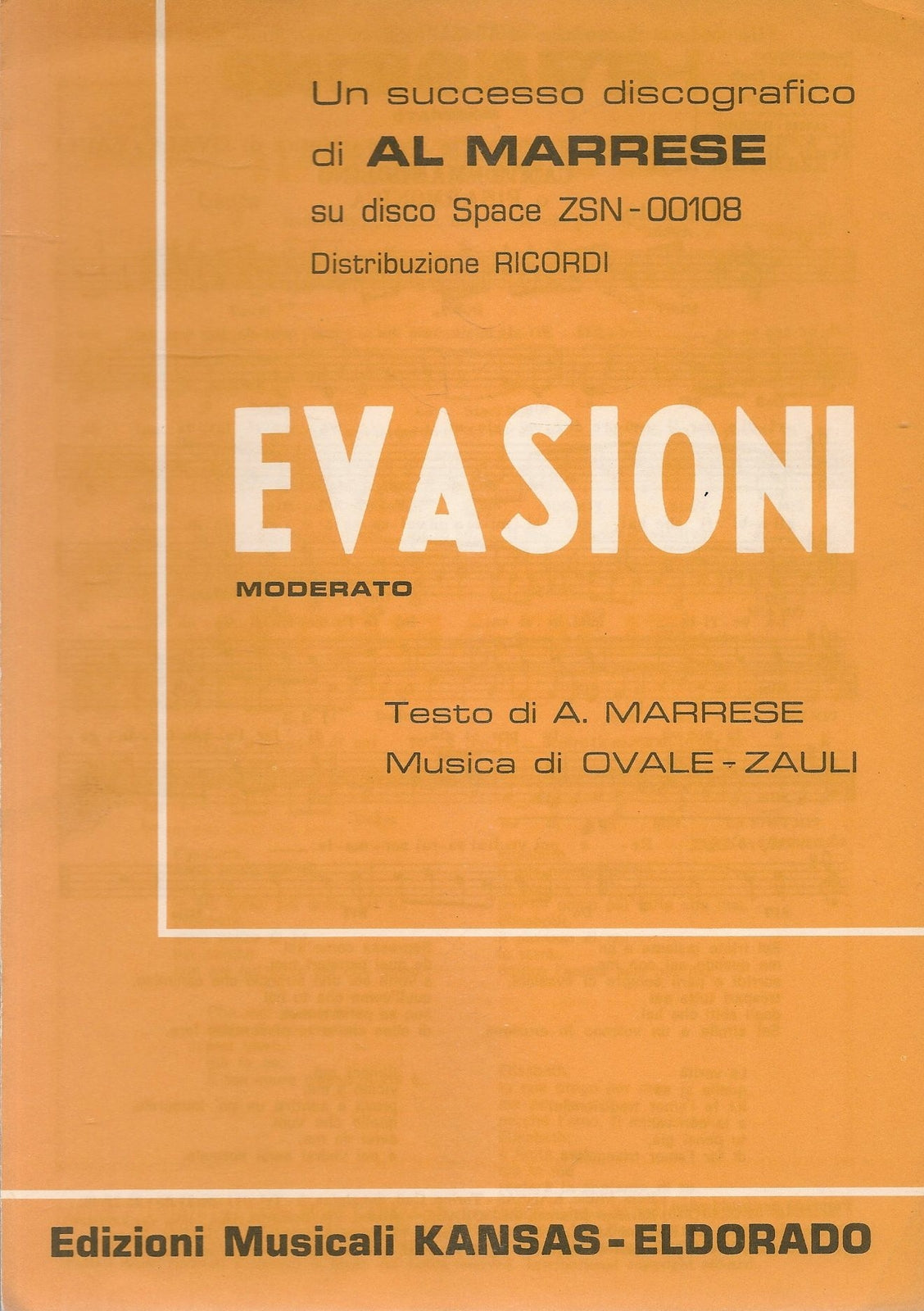 EVASIONI - ELISABETH - SPARTITO-SHEET MUSIC