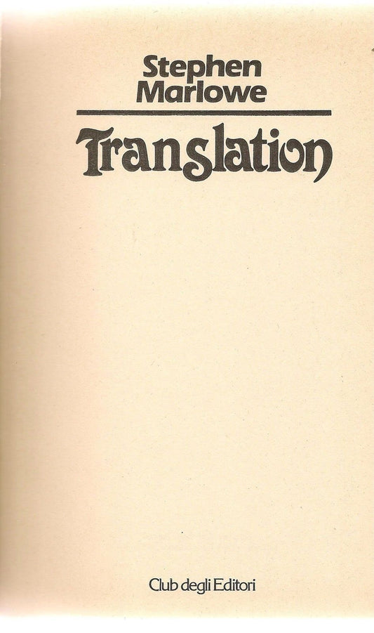 TRANSLATION - STEPHEN MARLOWE - ED. CDE