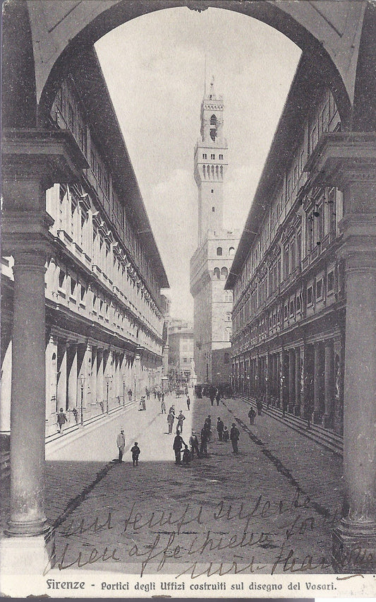 FIRENZE - PORTICI DEGLLI UFFIZI COSTRUITI SU DISEGNO DEL VAS