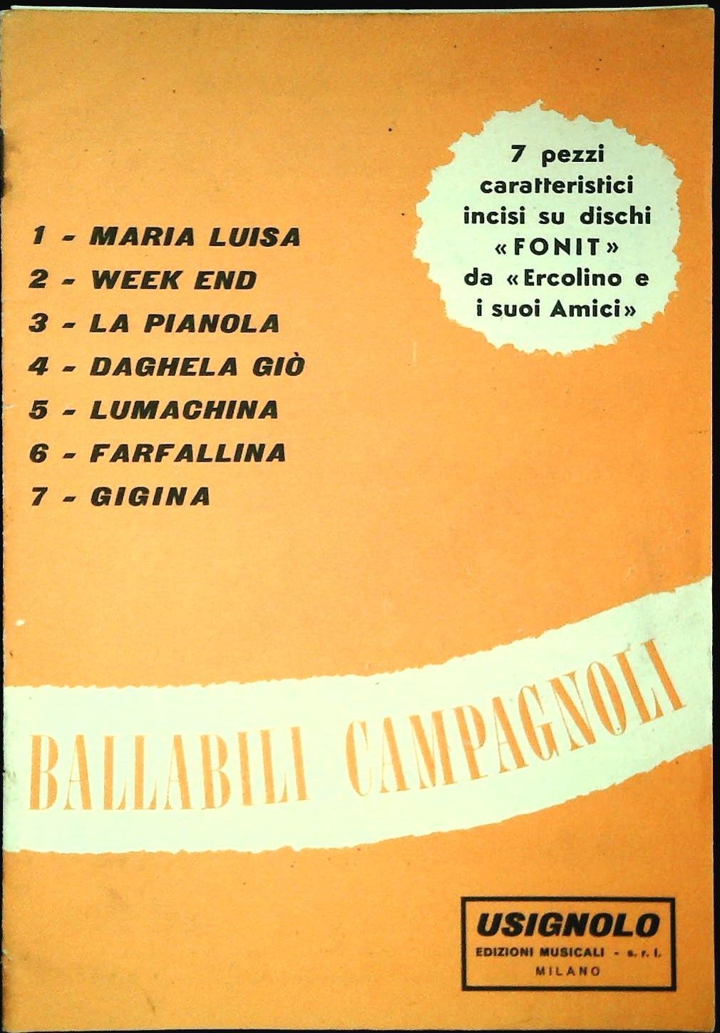 BALLABILI CAMPAGNOLI - 7 BRANI - SPARTITO-SHEET MUSIC