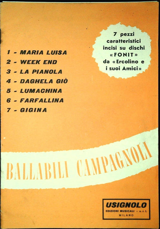 BALLABILI CAMPAGNOLI - 7 BRANI - SPARTITO-SHEET MUSIC