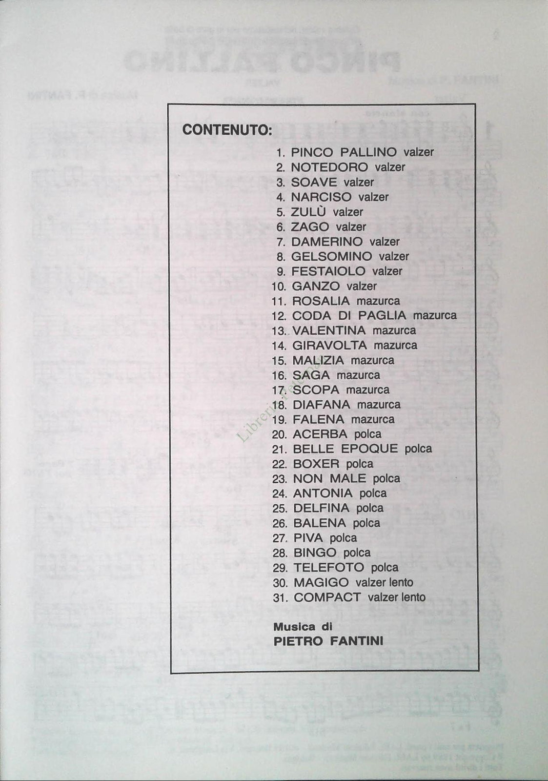 PIETRO FANTINI - 31 BRANI PER FISARMONICA - SPARTITO-SHEET MUSIC