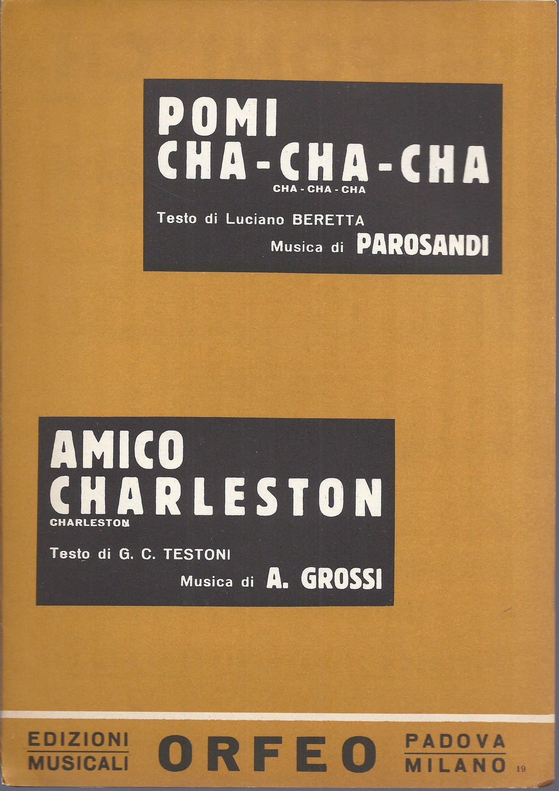 POMI CHA CHA CHA   Parosandi -- AMICO CHARLESTON  A. Grossi # SPARTITO