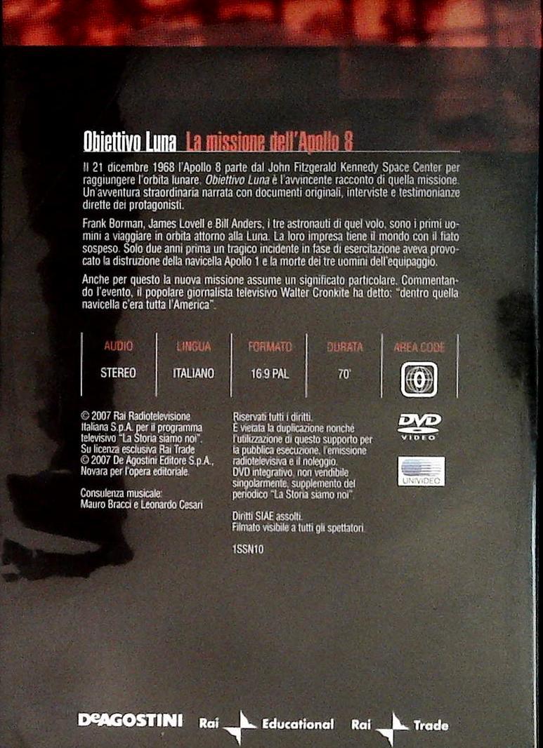 OBIETTIVO LUNA. LA MISSIONE DELL'APOLLO 8. LA STORIA SIAMO NOI - DVD
