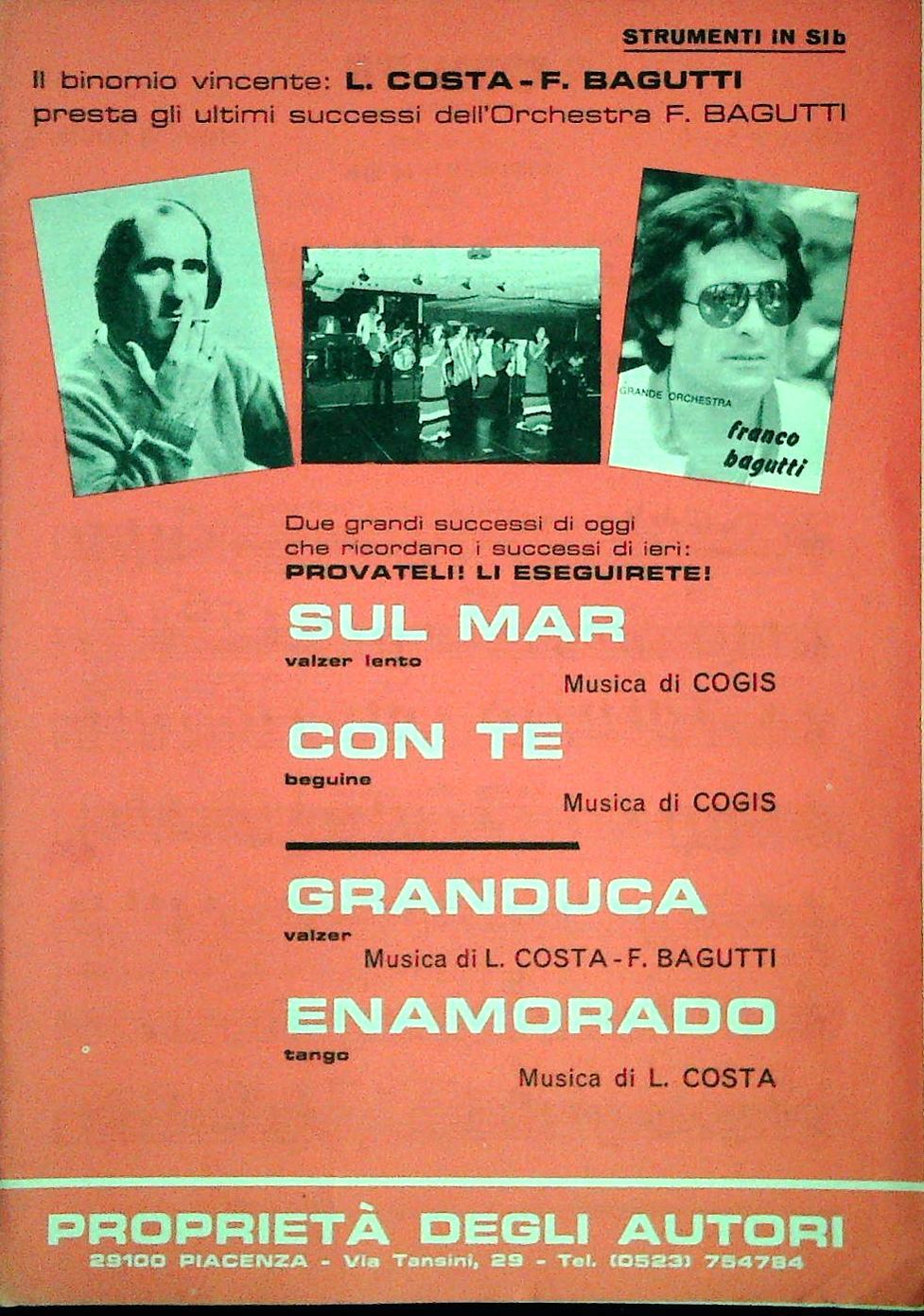 COSTA-BAGUTTI - QUATTRO BRANI - SPARTITO-SHEET MUSIC