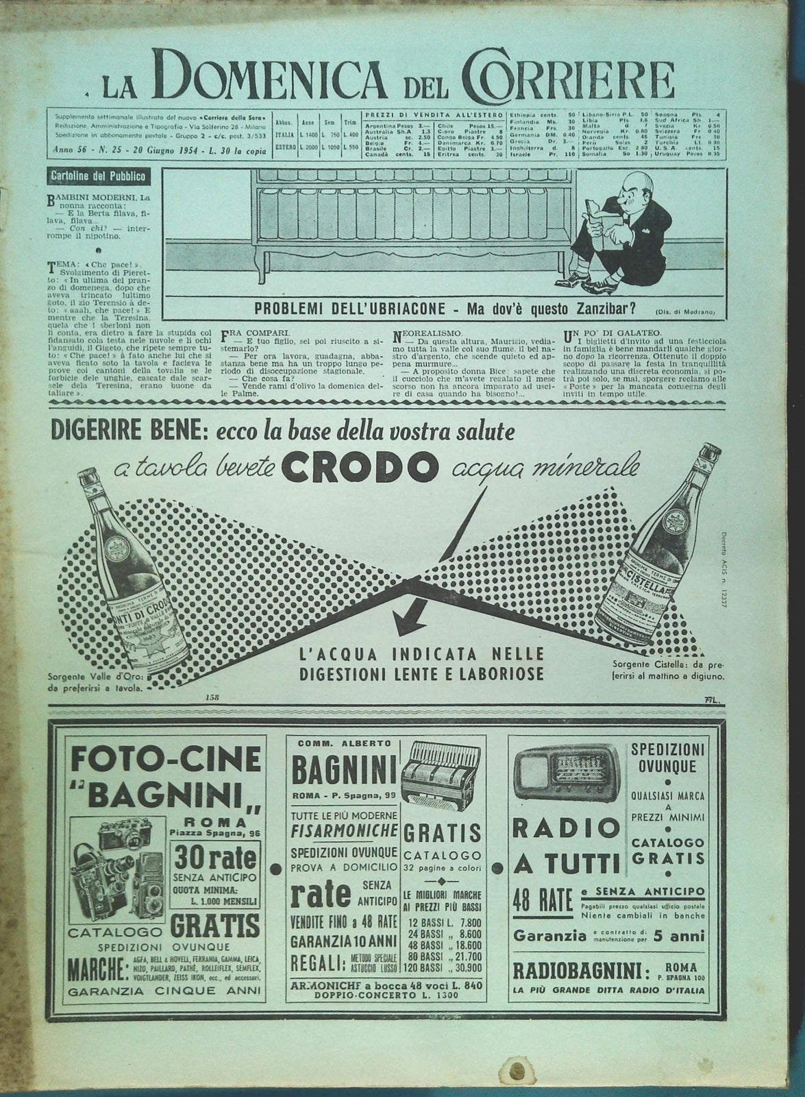 DOMENICA DEL CORRIERE N. 25 - 20 GIUGNO 1954