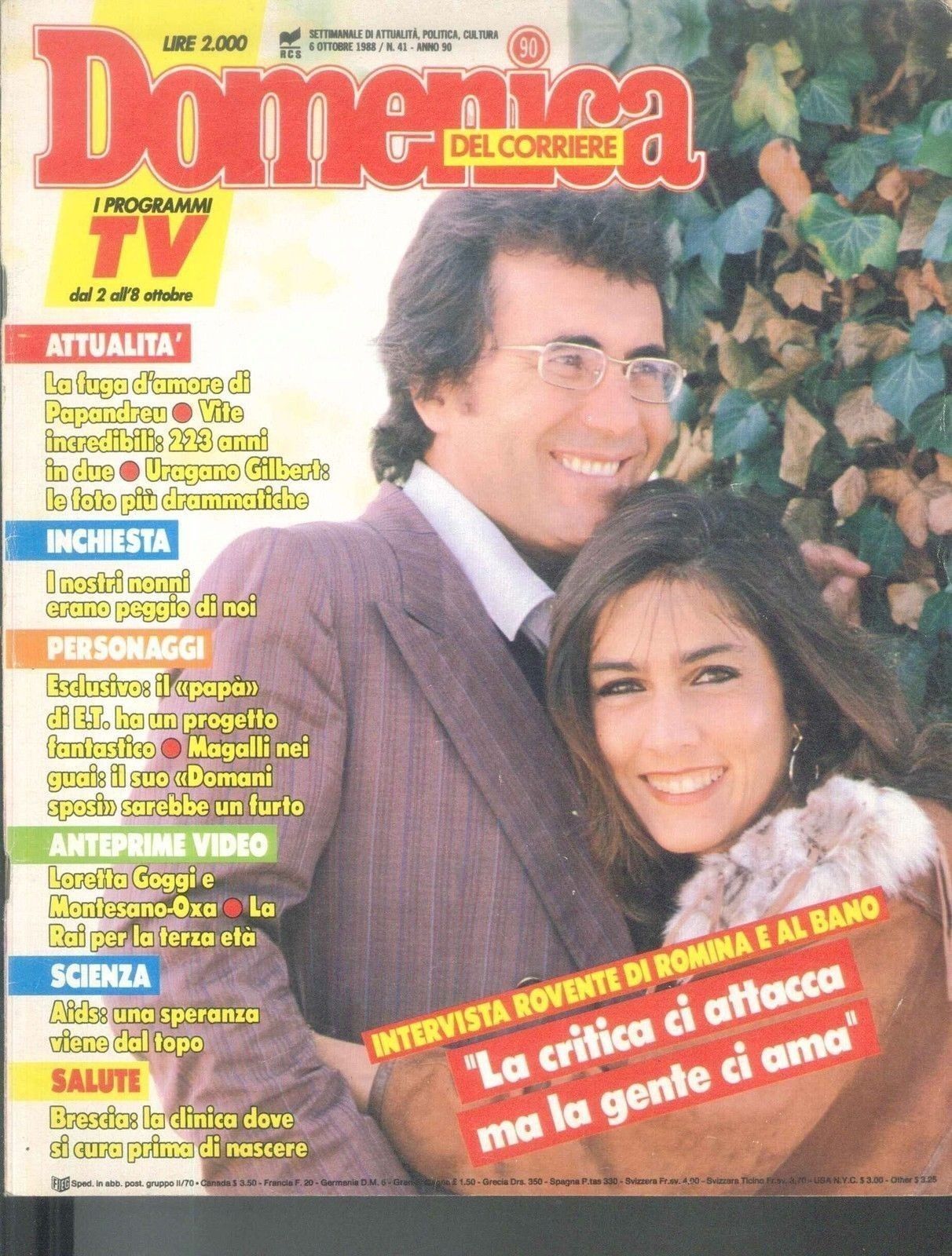 DOMENICA DEL CORRIERE N 41 - 6 OTTOBRE 1988