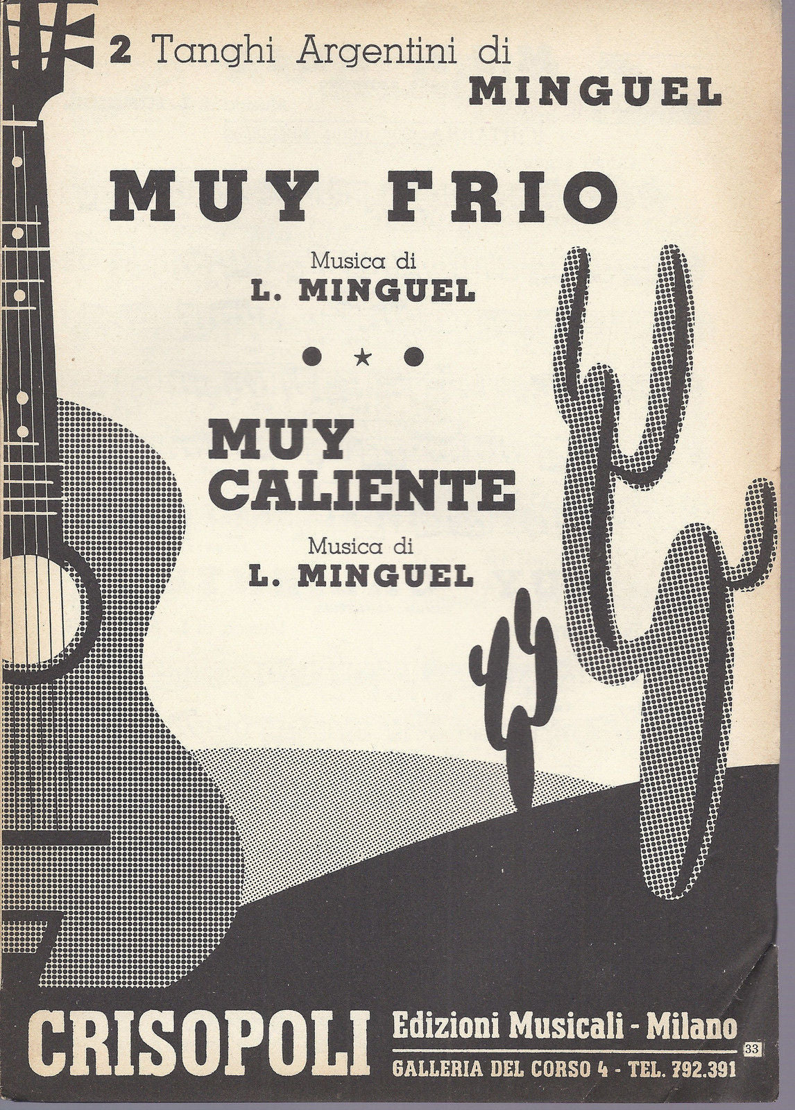 MUY FRIO - MUY CALIENTE  L. Minguel # SPARTITO - Tanghi Argentini