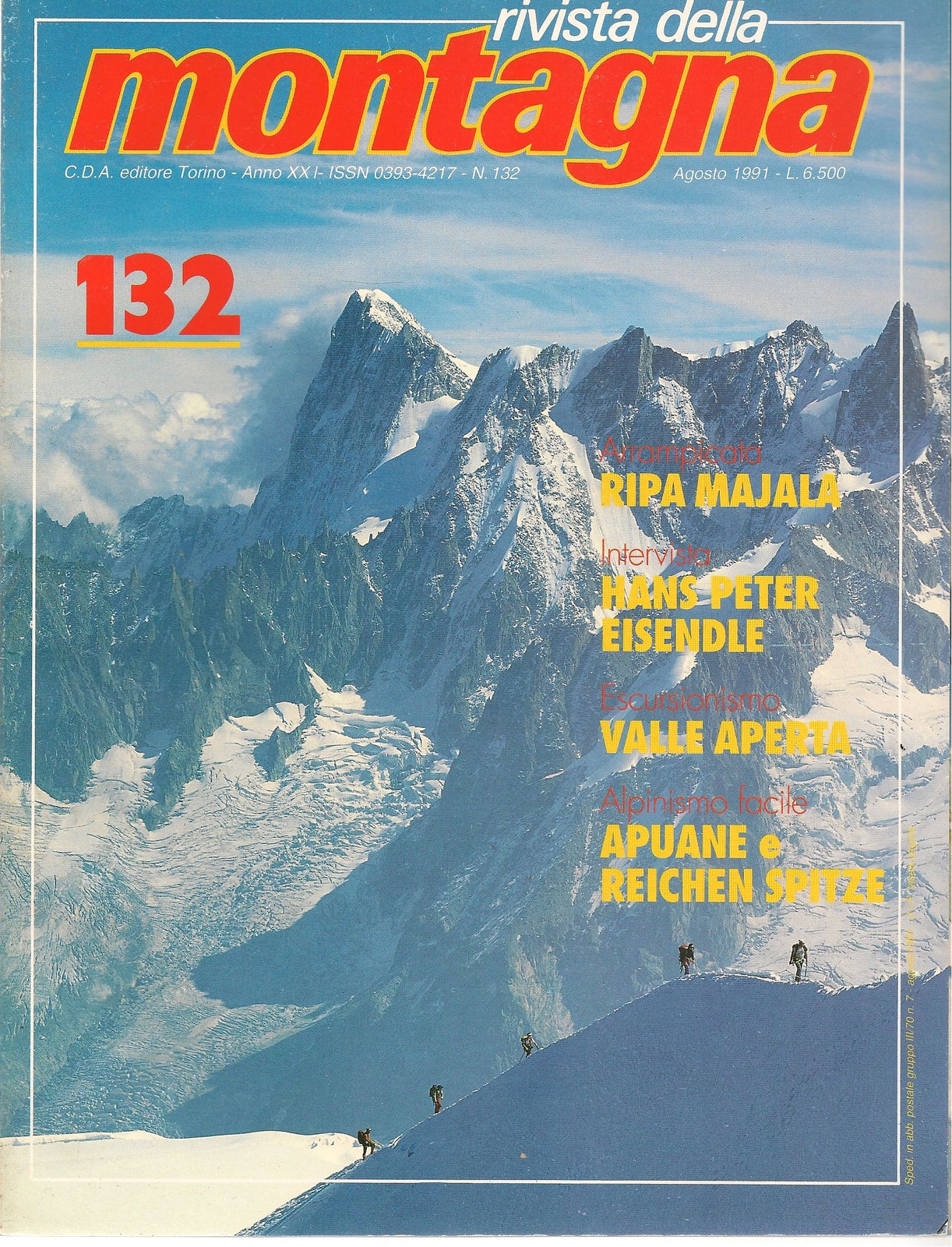 RIVISTA DELLA MONTAGNA N. 132 - AGOSTO 1991