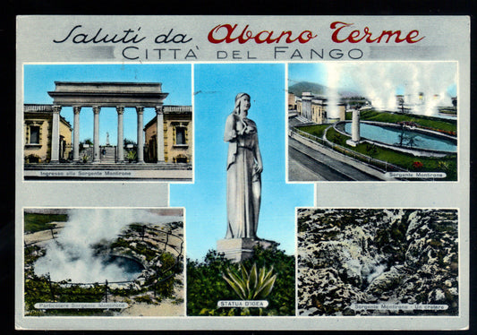 ABANO TERME - 5 VEDUTE - V1970 - ACQUERELLATA