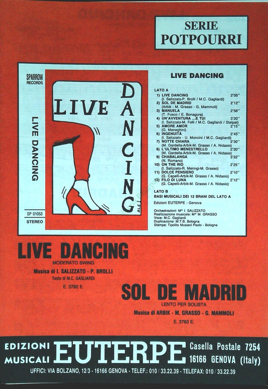 LIVE DANCING moderato swing-SOL DE MADRID lento per solista-SPARTITO-SHEET MUSIC