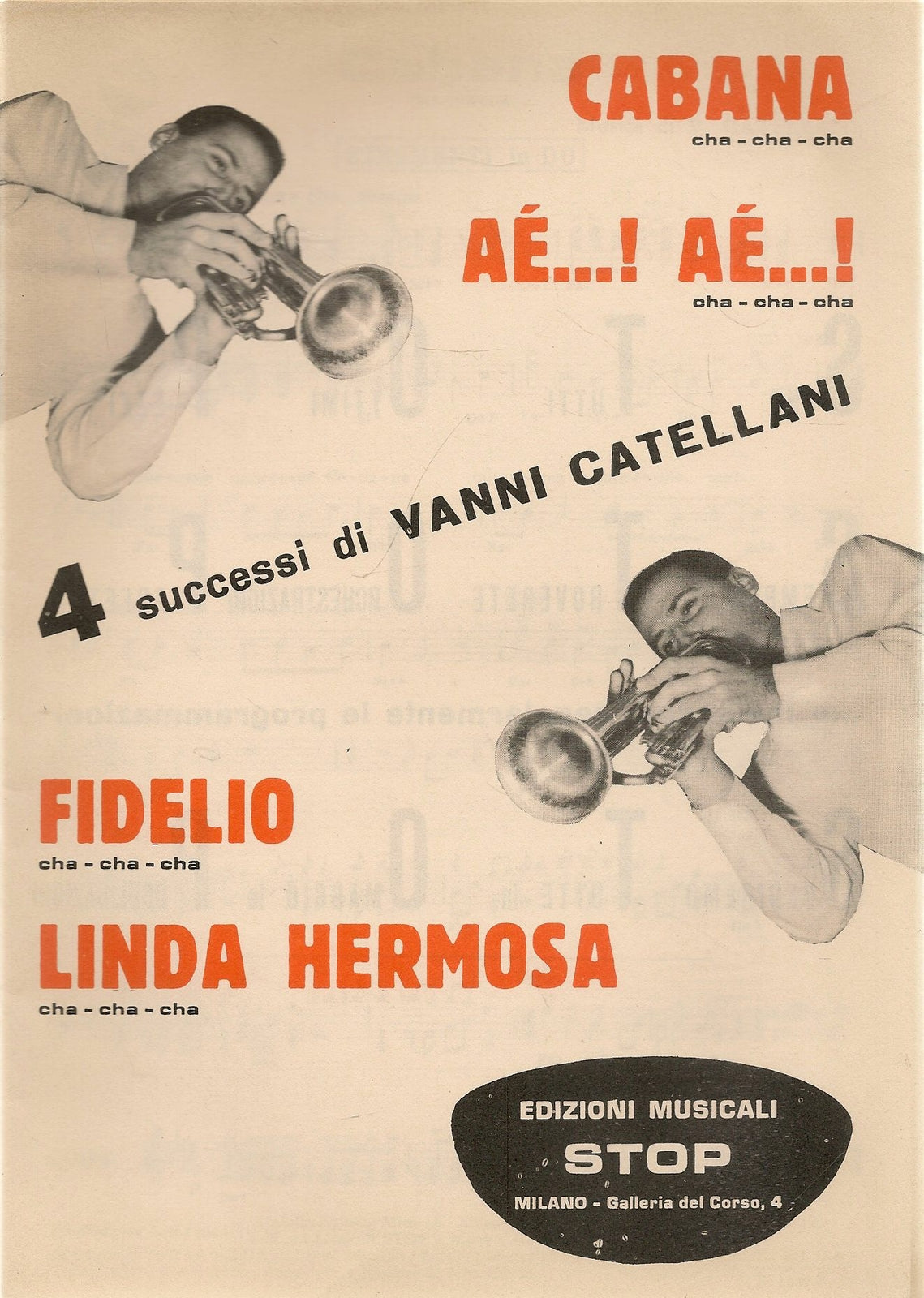 CABANA - AE'..AE'...- FIDELIO - LINDA HERMOSA -V. CATELLANI-SPARTITO-SHEEt MUSIC