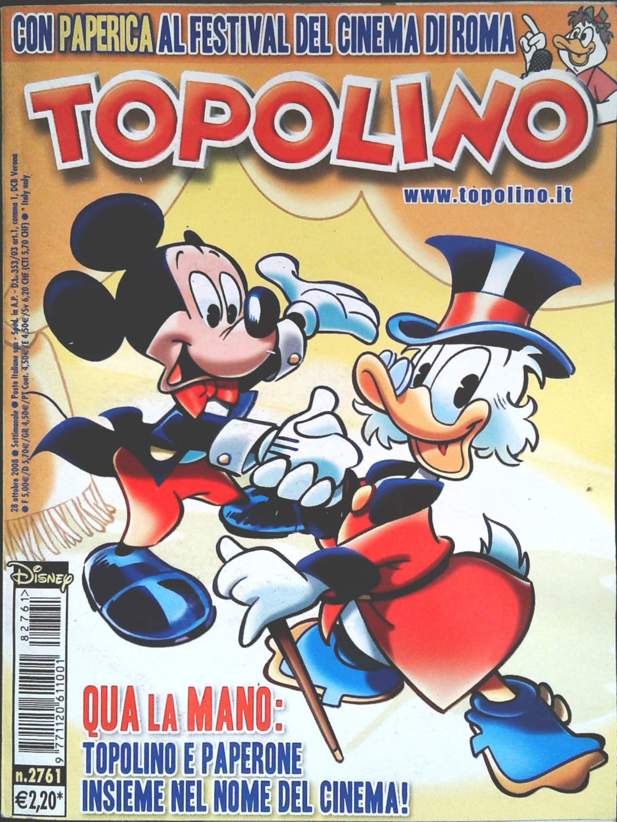 TOPOLINO N. 2761 - 28 OTTOBRE 2008