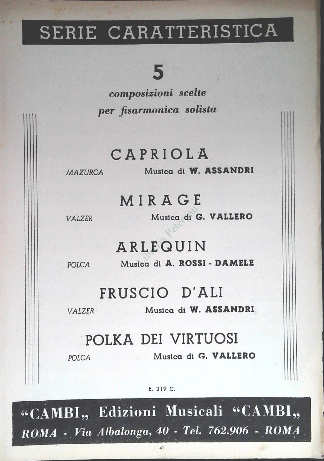 5 COMPOSIZIONI FISARMONICA - SPARTITO-SHEET MUSIC