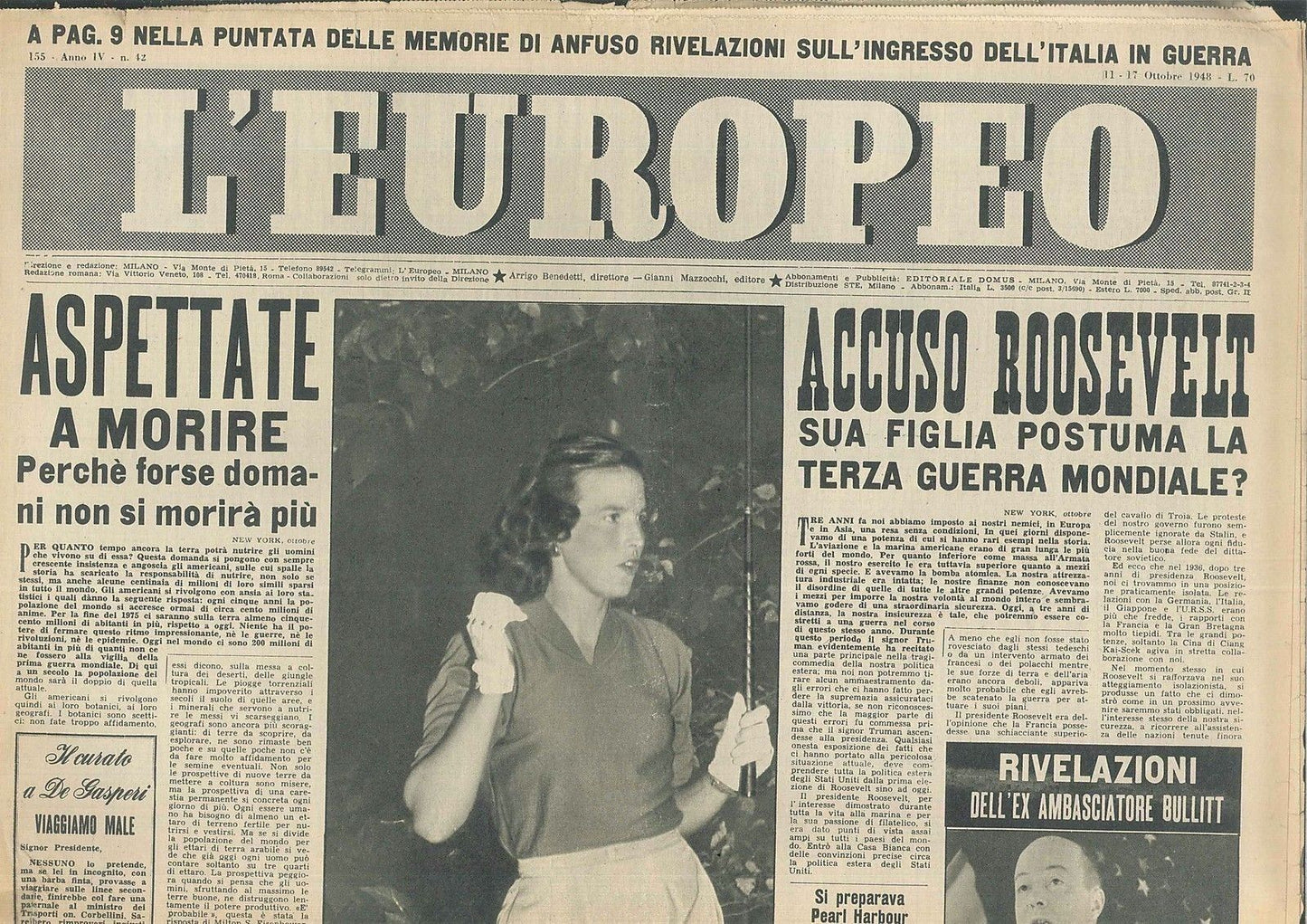L'EUROPEO - ANO IV° - N 42 - 11/17 OTTOBRE 1948