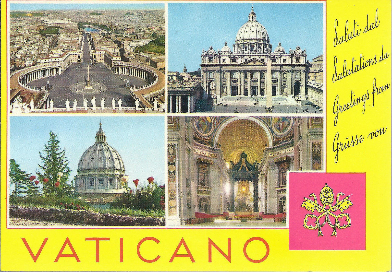ROMA - VATICANO - SALUTI - 4 VEDUTE - NV