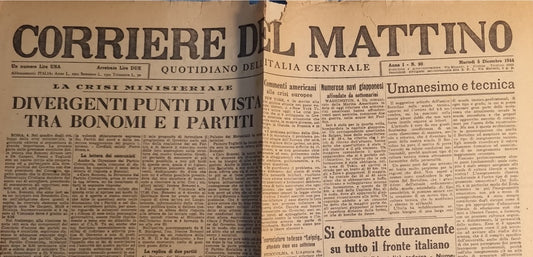 CORRIERE DEL MATTINO 5 DICEMBRE 1944 - BONOMI-MOSA-FRONTE ITALIANO