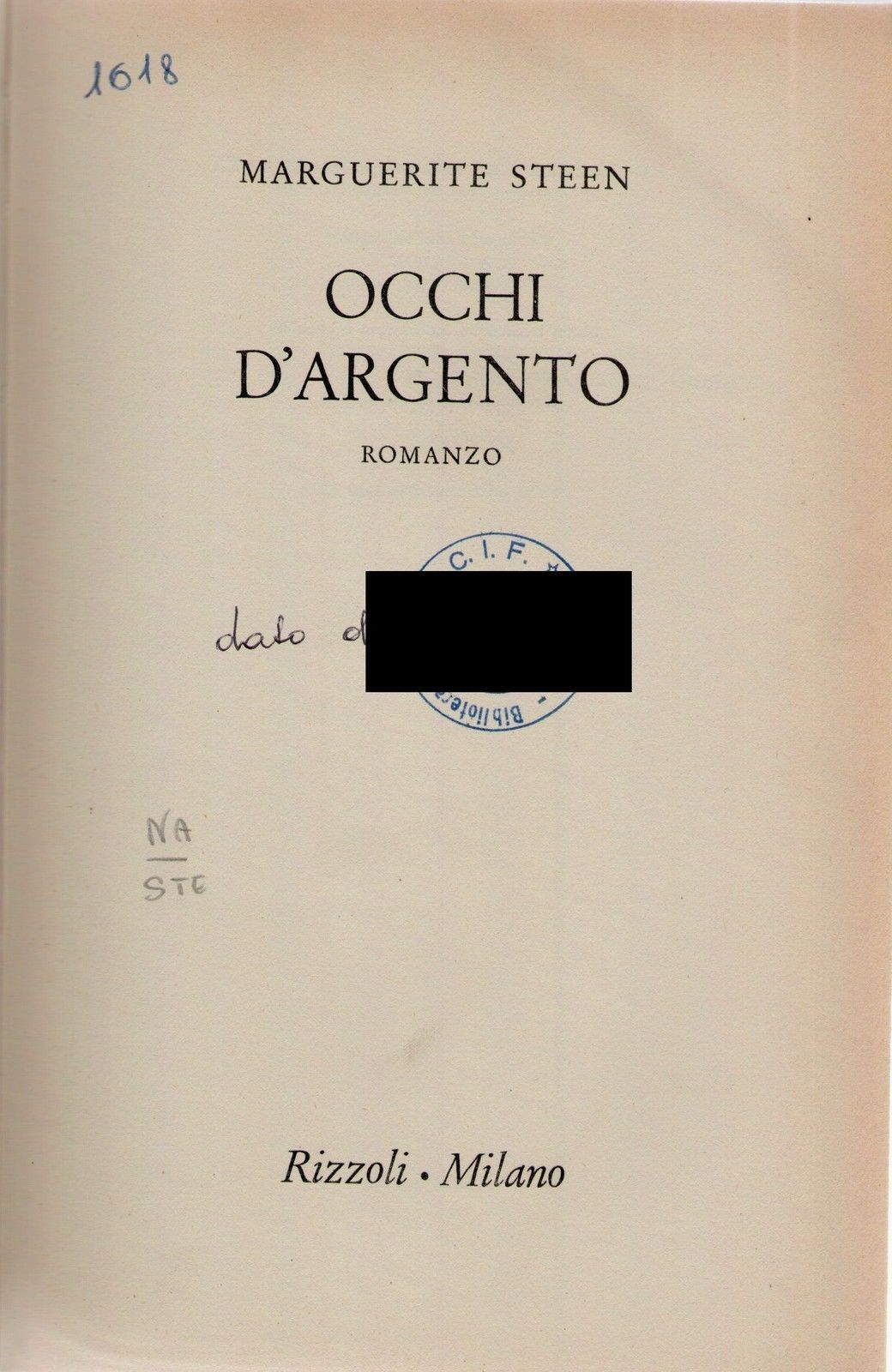 OCCHI D'ARGENTO - MARGUERITE STEEN