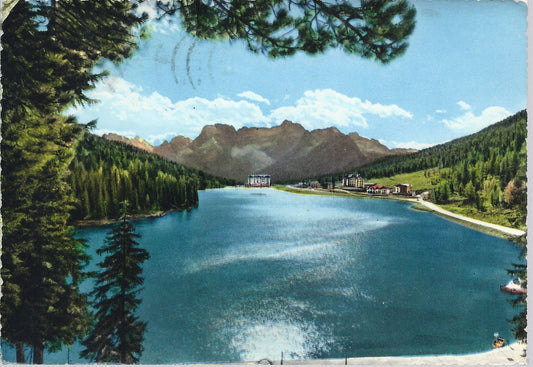 TRAMONTO SUL LAGO DI MISURINA - DOLOMITI - V 1962 - FG