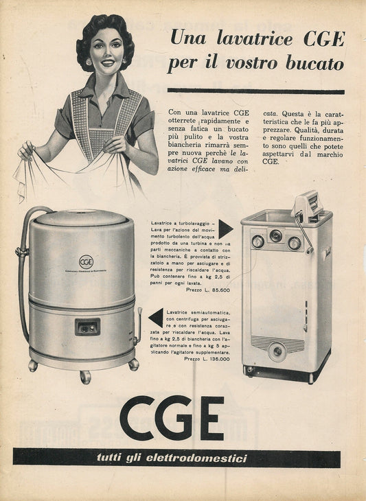 UNA LAVATRICE CGE PER IL VOSTRO BUCATO - ADVERTISING