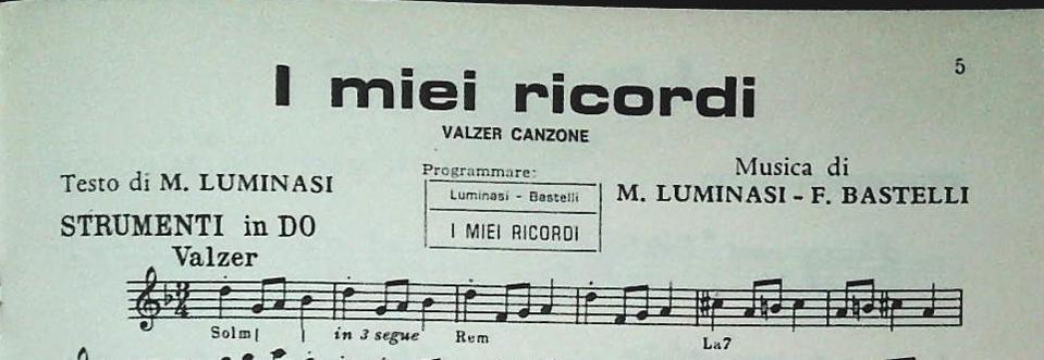 FRANCO BASTELLI E I MISTERSA - SEI BRANI - SPARTITO - SHEET MUSIC