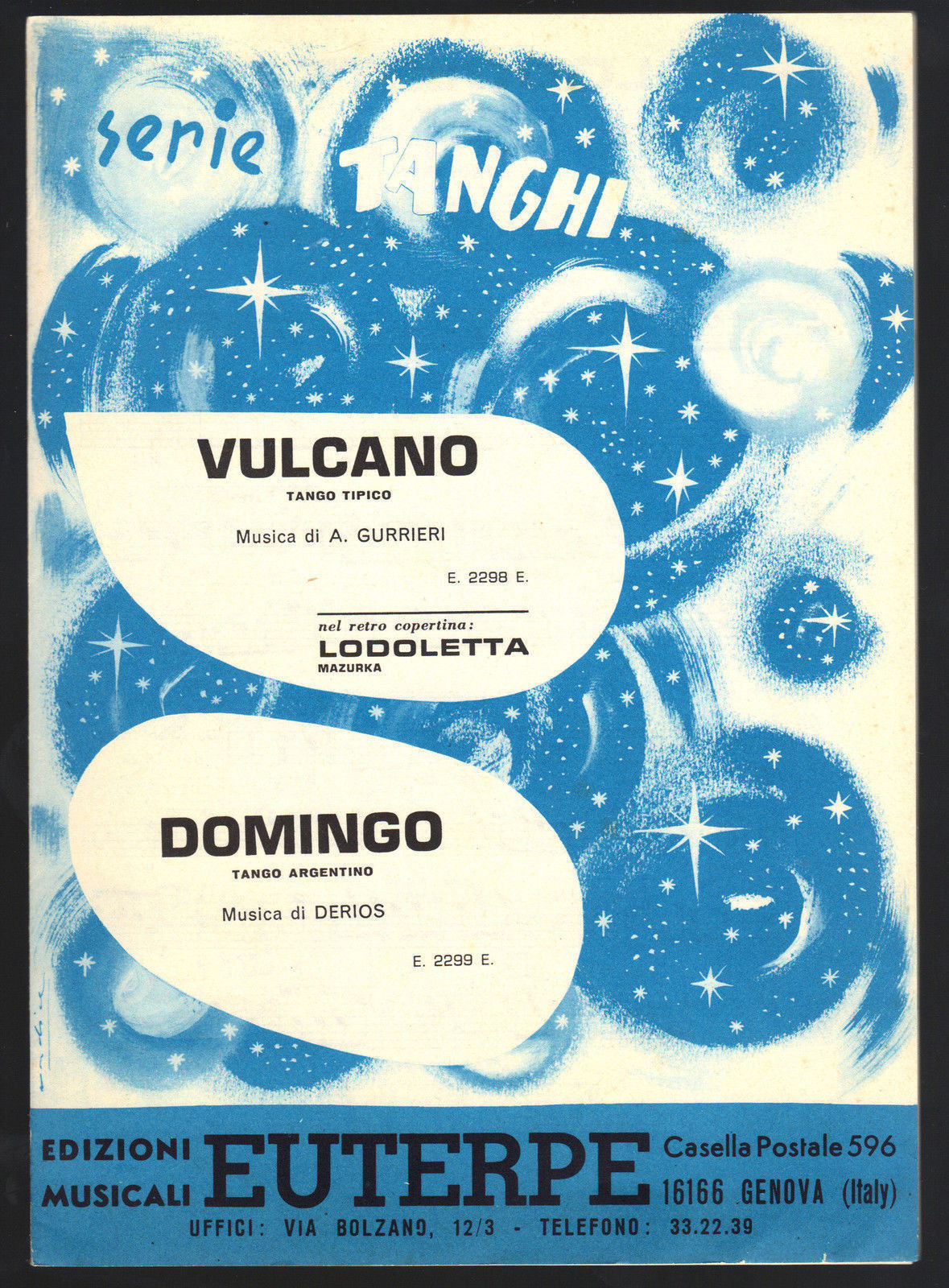 SERIE TANGHI # VULCANO - LODOLETTA - DOMINGO - SPARTITO