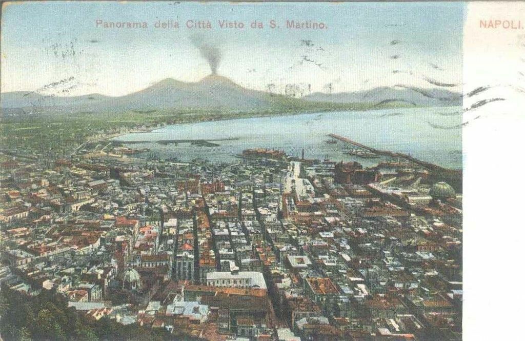 NAPOLI - PANORAMA DELLA CITTA' DA SAN MARTINO - V1919 - COLORATA