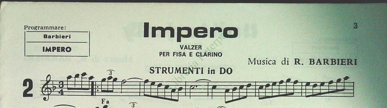 ROBERTO BARBIERI 11 BRANI - SPARTITO-SHEET MUSIC