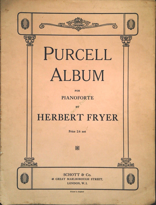 HENRY PURCELL SUITE BY HERNERT FRYER - SPARTITO-SHEET MUSIC