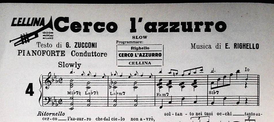 SCALA BLUES - DIXIANA - SUNRISE - CERCE L'AZZURRO - SPARTITO-SHEET MUSIC