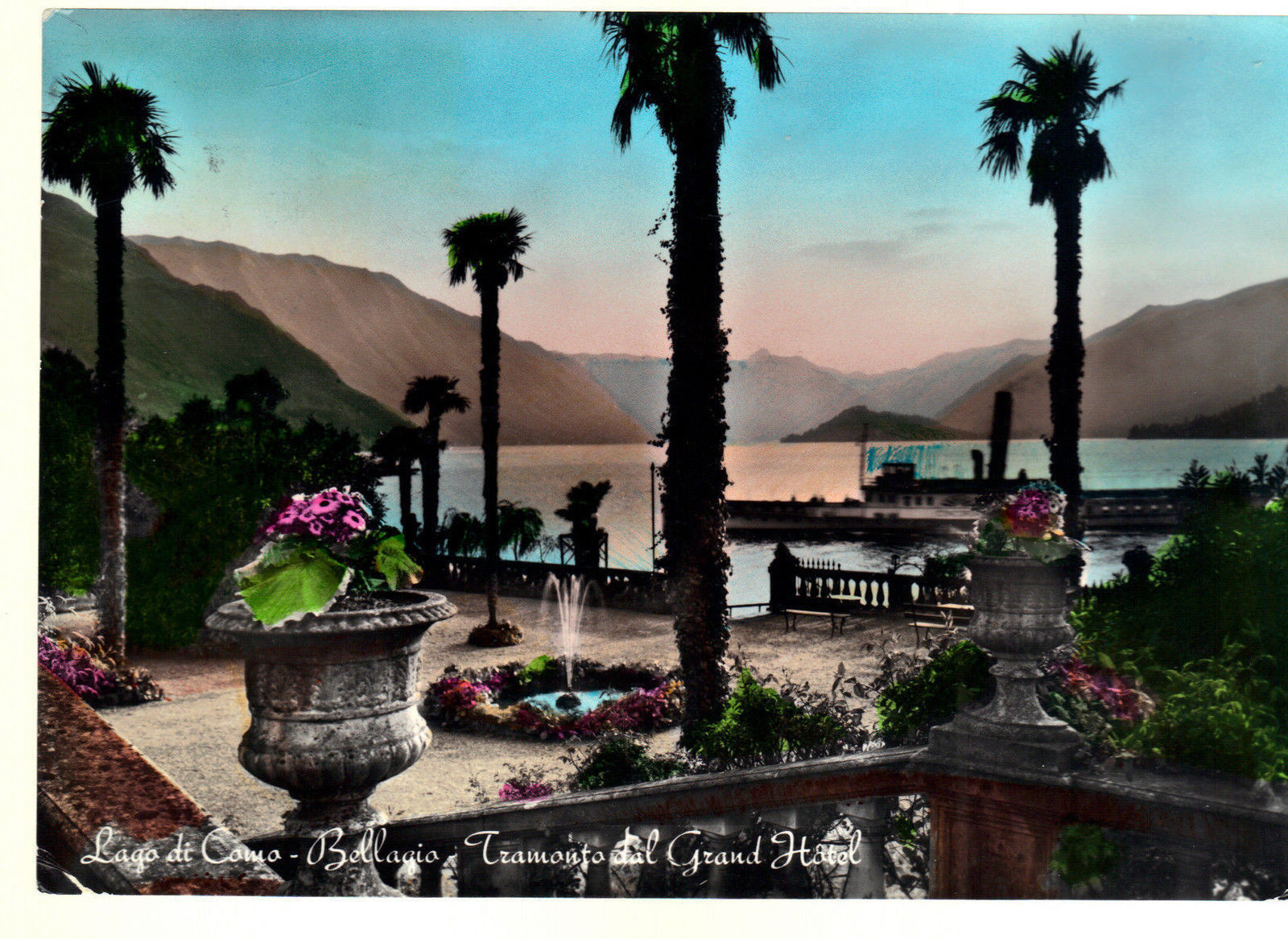 BELLAGIO - TRAMONTO DAL GRAND HOTEL - VSD - ACQUERELLATA