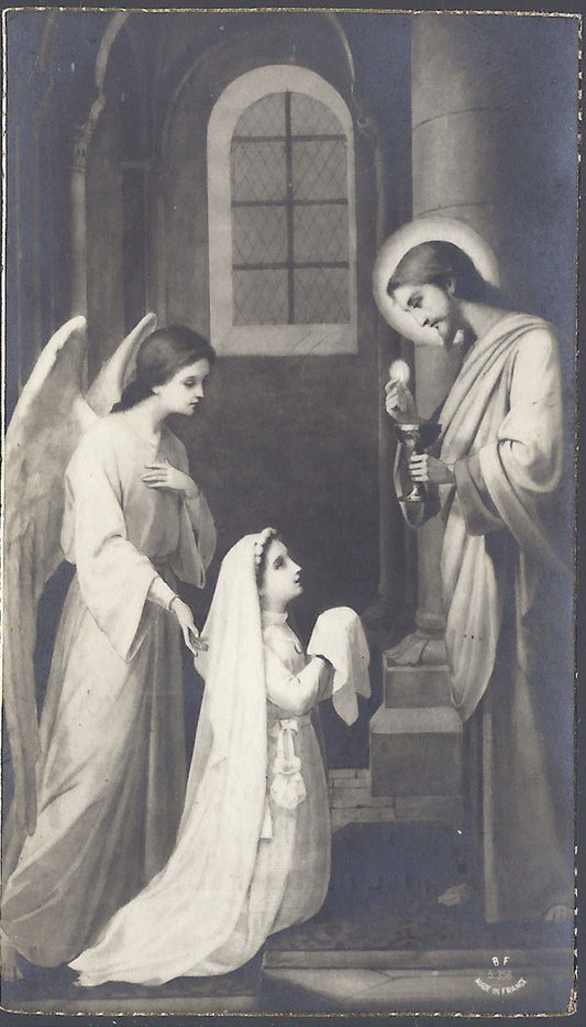 SANTINO - GESU' CON ANGELO - PRIMA COMUNIONE - 1936 - F