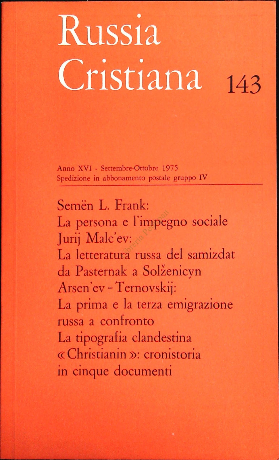 RUSSIA CRISTIANA N. 143 - SETTEMBRE-OTTOBRE 1975