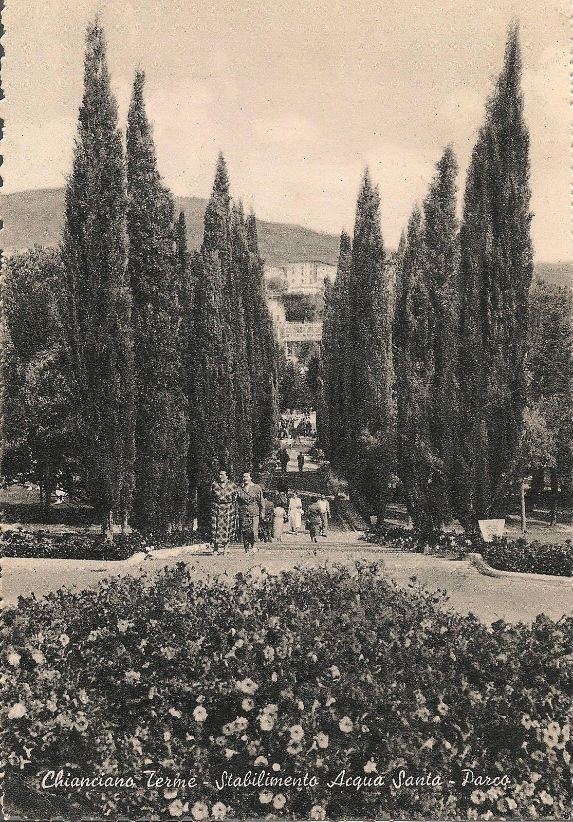 TERME DI CHIANCIANO - STABILIMENTO ACQUA SANTA - PARCO - V1956