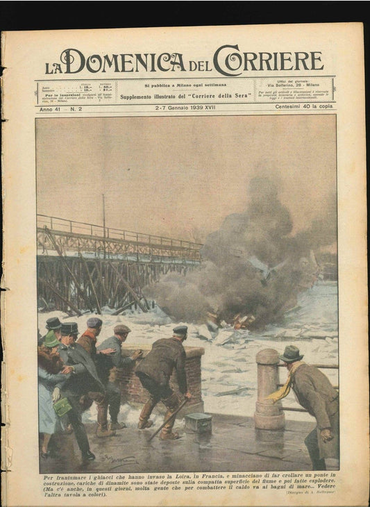DOMENICA DEL CORRIERE N 2 - 2/7 GENNAIO 1939  ILL. A. BELTRAME