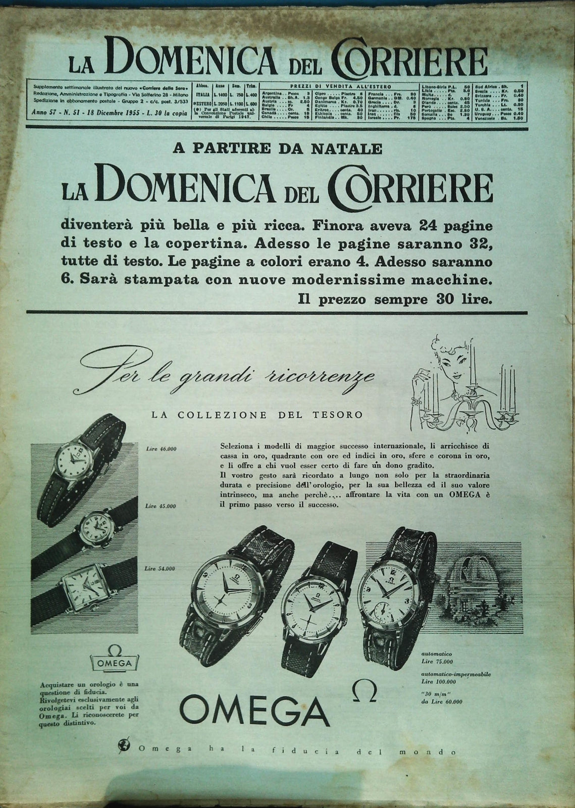 DOMENICA DEL CORRIERE  N. 51 - 18 DICEMBRE 1955