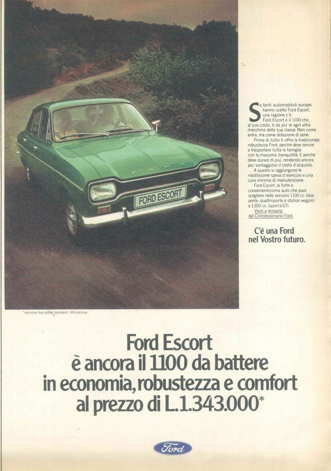 FORD ESCORT 1100 - ADVERSITING -