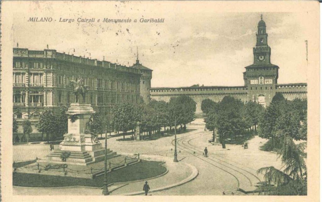 MILANO - LARGO CAIROLI E MONUMENTO A GARIBALDI - 1934