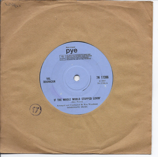 IF THE WHOLE WORLD STOPPED LOVIN' - I'D RATHER THINK OF YOU = VAL DOONICAN