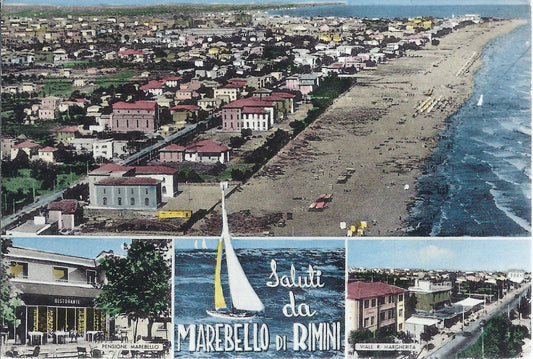 MAREBELLO DI RIMINI - SALUTI - 3 VEDUTE - V1961 - ACQUARELLA