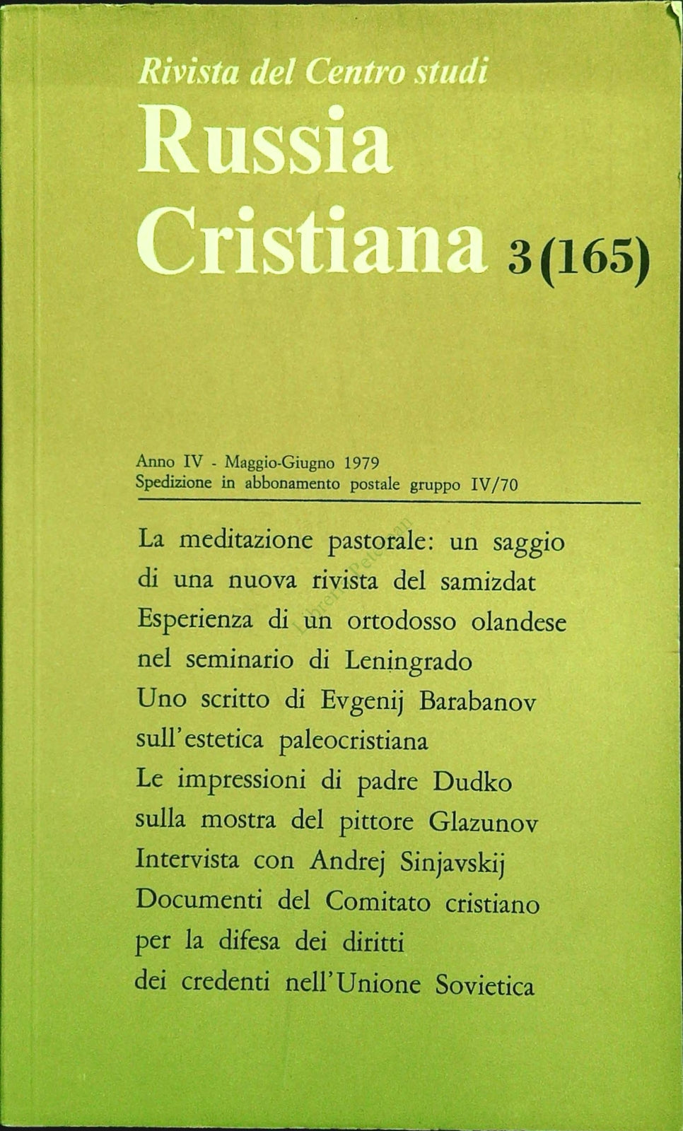 RUSSIA CRISTIANA N. 165 - MAGGIO-GIUGNO 1979