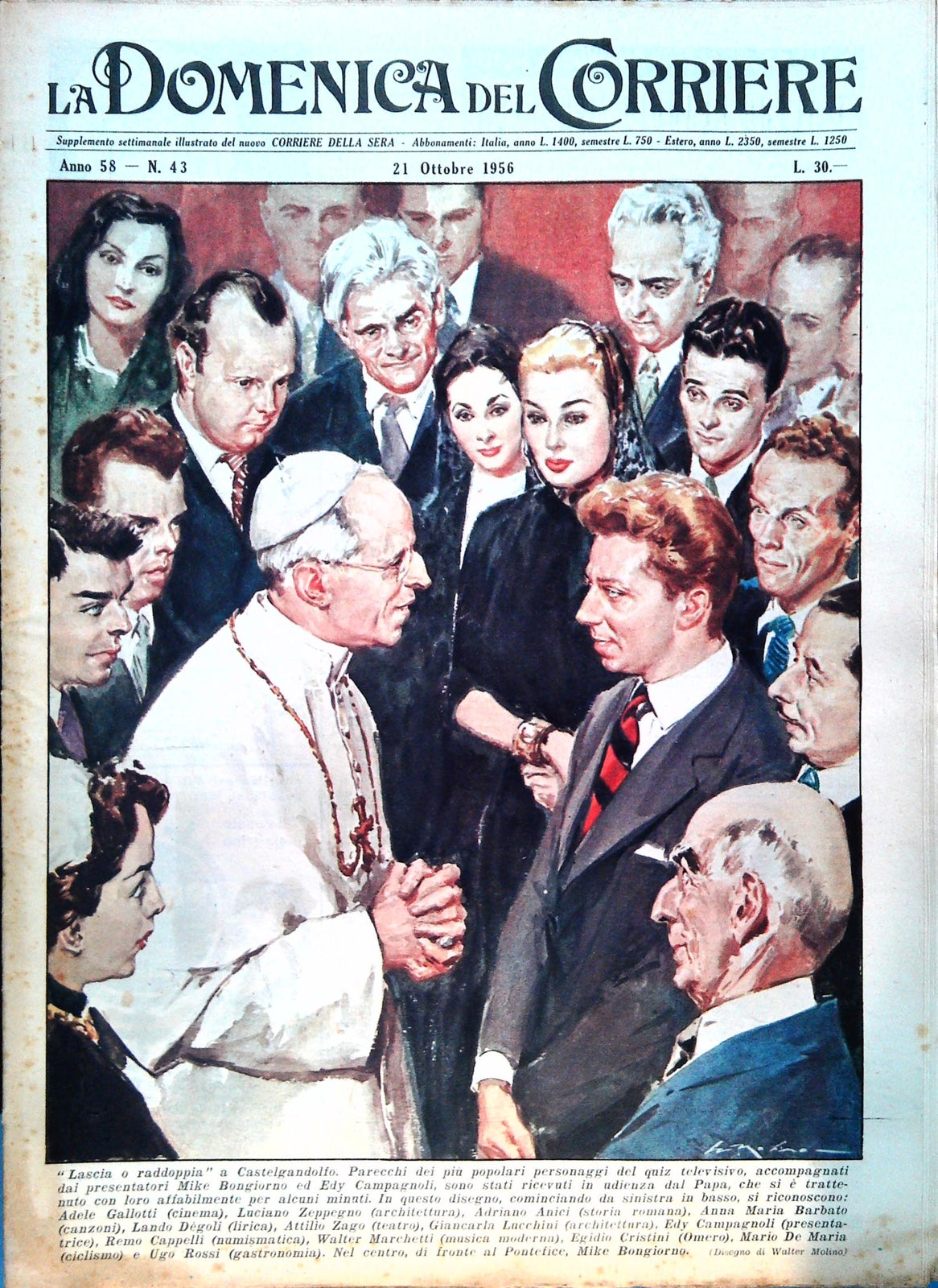 DOMENICA DEL CORRIERE N. 43 - 21 OTTOBRE 1956