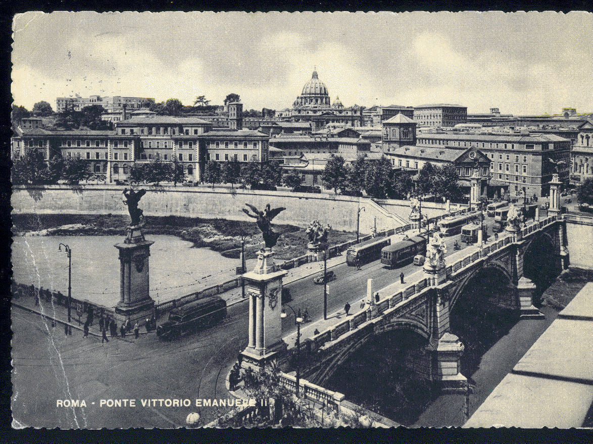 ROMA - PONTE VITTORIO EMANUELE II - TRAM - V1950
