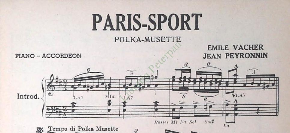 PARIS SPORTLE BENGALI AMOUREAUX - SPARTITO-SHEET MUSIC