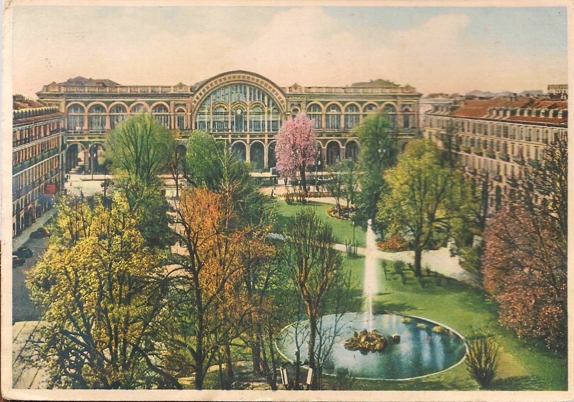 TORINO - PORTA NUOVA E GIARDINI - COLORATA - V1953