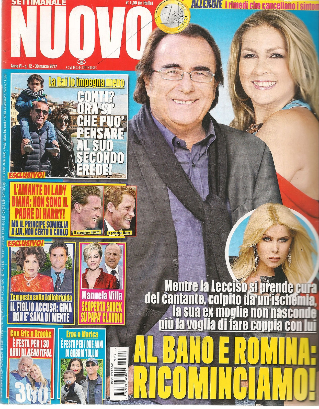 NUOVO TV N. 12 - 30 MARZO 2017-AL BANO E ROMINA CONTI LOLLOBRIGIDA MANUELA VILLA