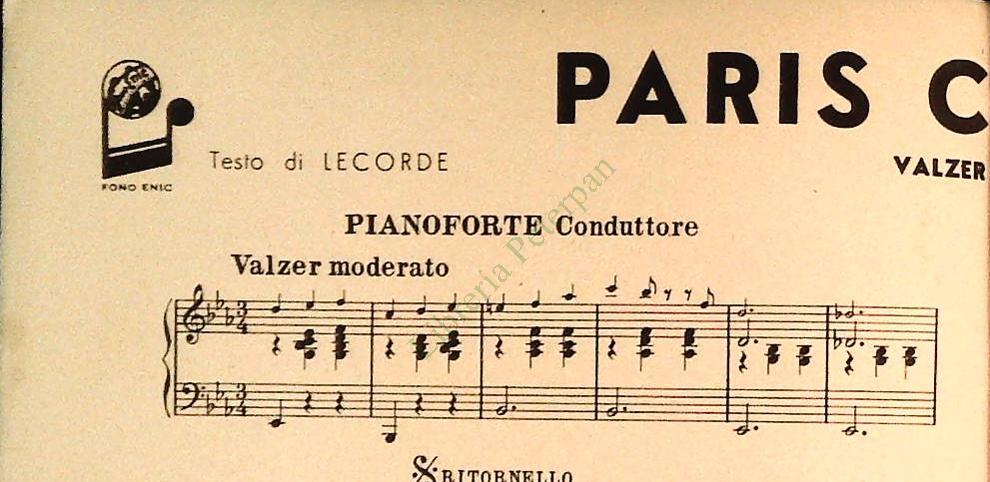 PARIS C'EST TOI.valzer musette -GIORDANA.valzer lento -SPARTITO-SHEET MUSIC