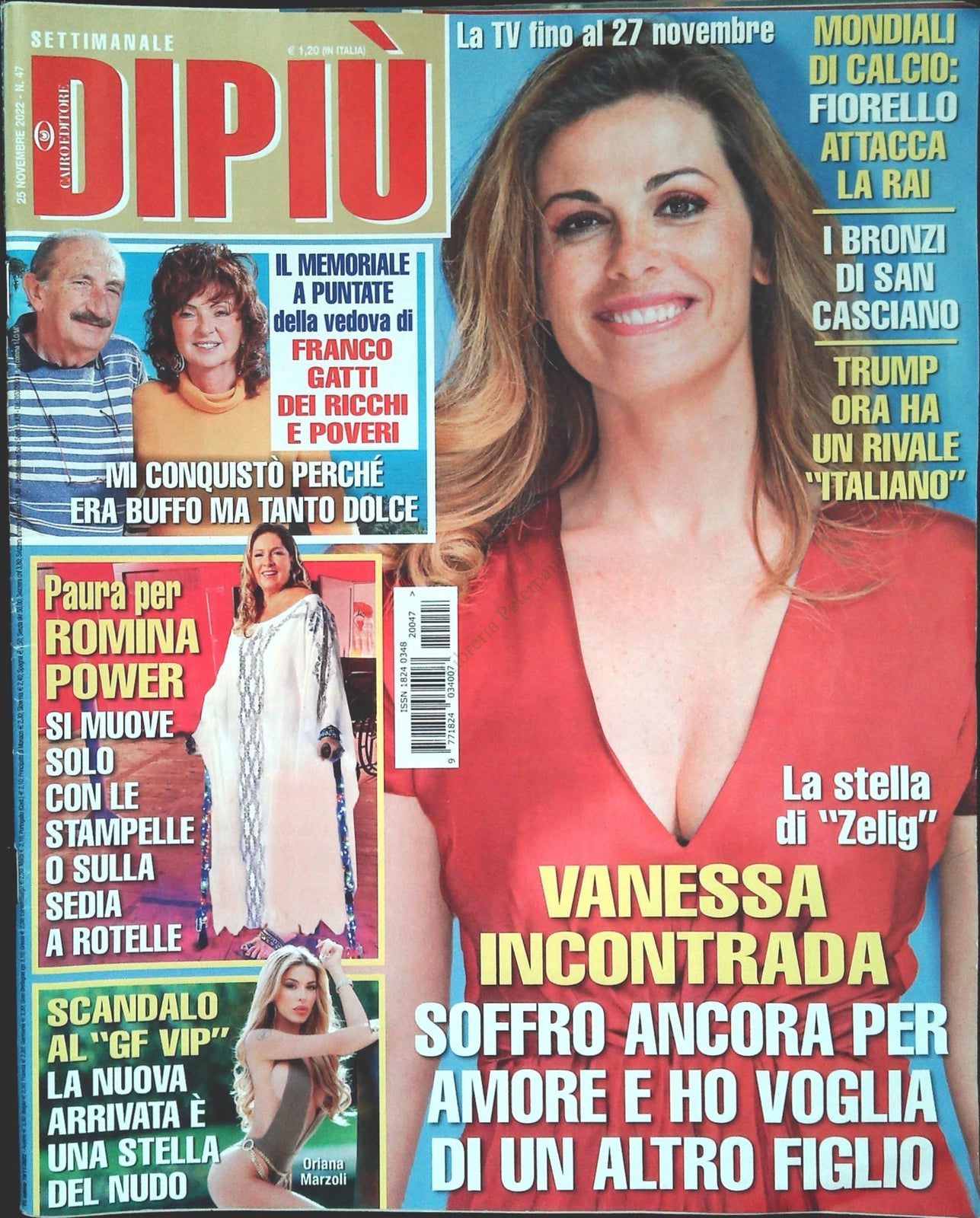 DI PIU' 25 NOVEMBRE 2022 - VANESSA INCONTRADA - FRAN GATTI - ROMINA POWER