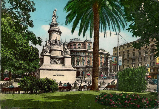 GENOVA - PIAZZA ACQUAVERDE- ACQUARELLATA - V1965